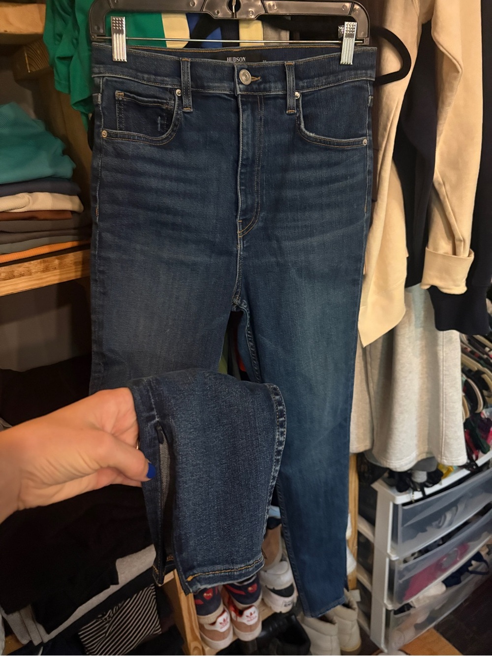 Hudson Jeans Medium Blue Slim Straight Denim